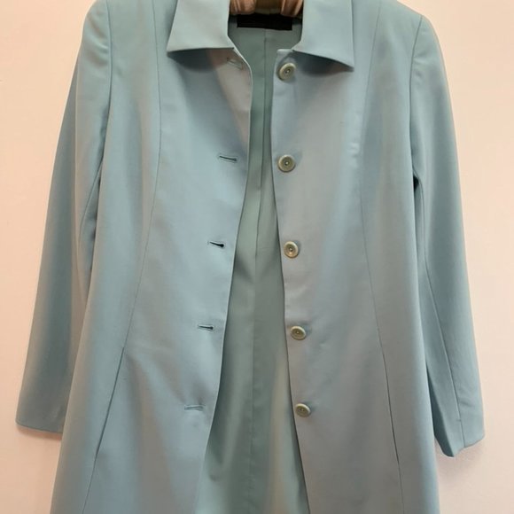 Dana Buchman Robin's-Egg Blue Spring Coat - Picture 3 of 14
